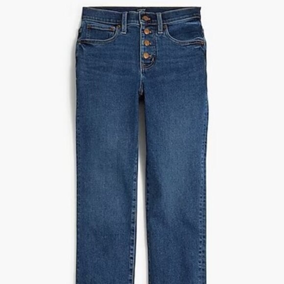 NWT J. Crew Essential Straight Blue Jean in All-Day Stretch - Picture 1 of 9